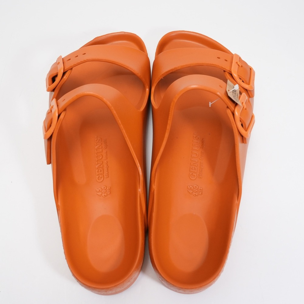 Genuins Sandals Mens 12‎ Orange EVA Double Strap Buckle Slides EU 45 Spain - Picture 10 of 14